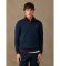 Buy Hackett London Cotton sweatshirt with zipper and navy blue logo
