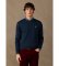 Comprare Hackett London Felpa in cotone girocollo con logo blu marino