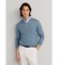Buy Hackett London Cotton Silk V neck jumper blue