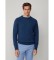 Comprar Hackett London Jersey algodón lino cuello redondo azul oscuro
