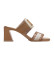 Buy Hispanitas Brown leather sandals Mallorca -Heel height 6.5cm