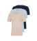 HUGO Pack 3 T-Shirts logo rose, bleu, marine