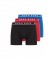 BOSS Pacote de 3 boxers 50325404 preto, vermelho, azul