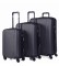 ITACA Conjunto de mala de viagem com 4 rodas 71100 Preto -55x65x75cm- -55x65x75cm-.  