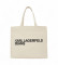 Kopen Karl Lagerfeld Canvas tas met beige logo