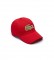 Lacoste Red Cotton Oversized Cap with Strap and Crocodile Oversized
