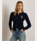 Comprare Lauren Ralph Lauren Cardigan in cotone lavorato a maglia a trecce blu navy