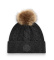 Comprar Lauren Ralph Lauren Gorro de punto con pompón y escudo negro