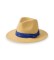 Acheter Lauren Ralph Lauren Fedora en paille avec bordures en cachemire beige