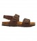 Lois Bios brown leather buckle sandals