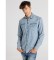 Køb Lois Jeans Denimskjorte vasket dobbelt sten langÊrmet blÃ¥