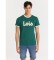 Lois Jeans T-shirt à manches courtes à logo contrasté et haute densité vert