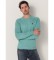 Lois Basic knitted embroidered jumper Toro green