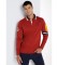 Lois LOIS JEANS - Long sleeve polo shirt with burgundy sleeve patches