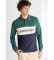 Buy Lois Jeans Long sleeve polo shirt green pique fabric