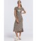 Lois Jeans Long brown striped dress