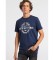 Lois T-shirt Ã  manches courtes en coton flammÃ© avec graphisme bleu marine