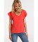 Lois T-shirt Lois Jeans - Slub pescoço em V vermelho