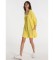 Lois Cotton Wrinkle button-up dress yellow
