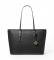 Buy Michael Kors Quinn large grained leather tote bag black