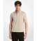 Acheter Michael Kors Polo en maille lisse de coton avec bordure beige