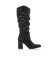 Mustang Leather boots Porto Black - Heel height 7cm