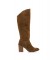 Mustang Casual UMA brown leather boots -Heel height 7.5cm