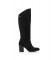 Mustang Casual UMA black leather boots -Heel height 7.5cm