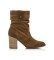 Mustang Uma Brown leather ankle boots -Heel height 7cm