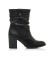 Mustang Uma Black leather ankle boots -Heel height 7cm