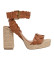Køb Pepe Jeans Brune Lenny-sandaler med fletning -HÊlhÞjde 10 cm