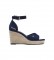 Pepe Jeans Maida Bass Sandals - Wedge height 8.5cm- blue