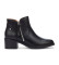 Buy Pikolinos Black Bacarot leather ankle boots with heels
