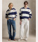 Comprar Polo Ralph Lauren Camiseta de rugby Big Fit de punto marino, blanco
