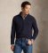 Køb Polo Ralph Lauren Navy strikket trøje i bomuld og piqué