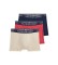 K�p Polo Ralph Lauren Set 3 klassiska boxershorts i bomull beige, röd, marinblå
