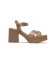 porronet Sandales en cuir taupe Zoe - Hauteur du talon 7cm