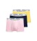 Comprar Polo Ralph Lauren Conjunto de 3 boxers clássicos de algodão azul marinho, rosa e amarelo