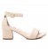 Refresh Sandali in pelle 170789 beige -Altezza tacco n 6cm-