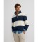 Buy Silbon Half zip sweatshirt wide stripe navy