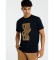 Six Valves Short Sleeve Jaquard T-Shirt With Navy Graphic