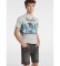 Six Valves T-shirt confort en jean Tropical Water gris