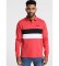 Six Valves Polo Shirt Heavy Interlock Stripes Logo Brand rosso