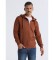 Kopen Six Valves Basic sweatshirt met capuchon en ritssluiting bruin