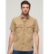 Køb Superdry Brun kortÊrmet militÊrskjorte