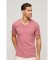 Comprar Superdry T-shirt com gola em V flamejada rosa com gola em V
