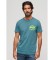 Comprare Superdry T-shirt fluorescente con logo Vintage blu