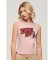 Kaufen Superdry Enges T-Shirt mit rosa Retro-Besatz