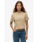 Comprar Superdry Camiseta suelta de corte cuadrado con logotipo Core bordado beige