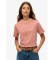 Comprar Superdry Camiseta suelta de corte cuadrado con logotipo Core bordado rosa